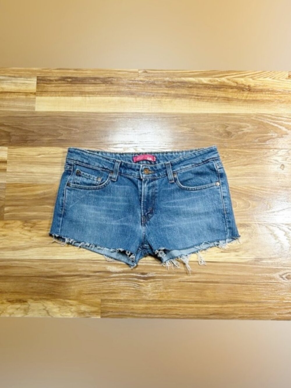 Vintage Y2K Levis 518 Superlow Stretch Denim Low Rise Cut Off Jean Shorts~11~